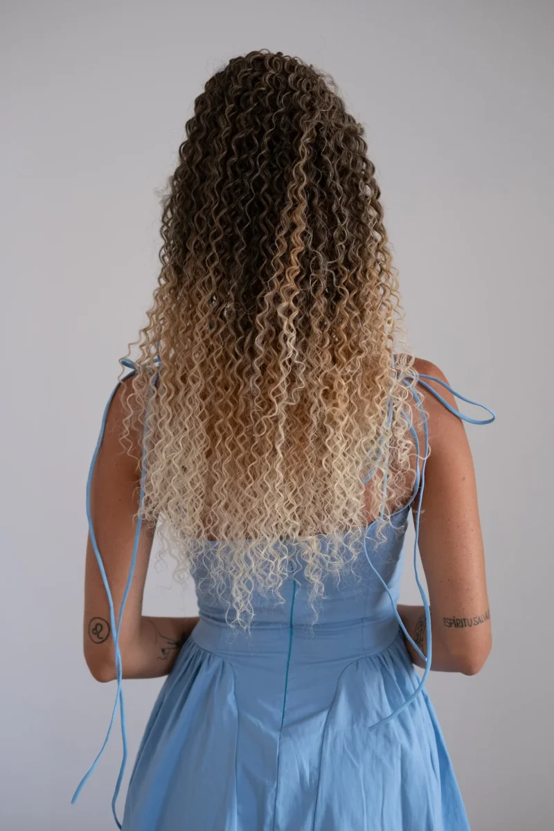 Coda #t2/27/613 Riccio afro con coulisse bionda degradè - immagine 6