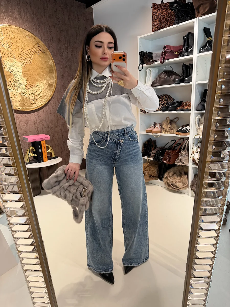 Camicia Layered Chic con maglioncino integrato - immagine 7