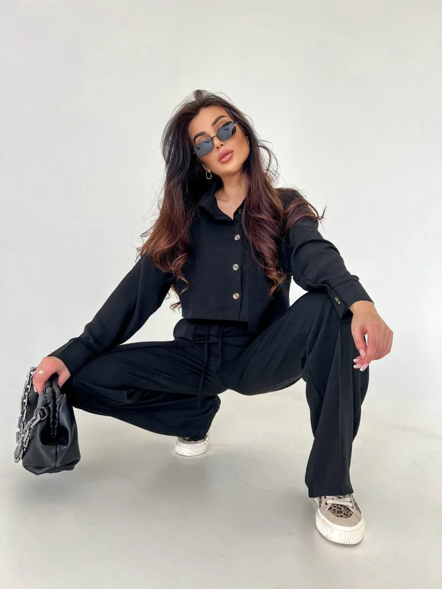 Pantalone nero basico - immagine 3