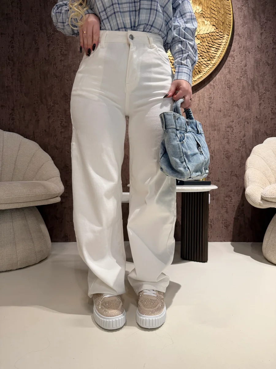 Jeans balloon bianco - immagine 6