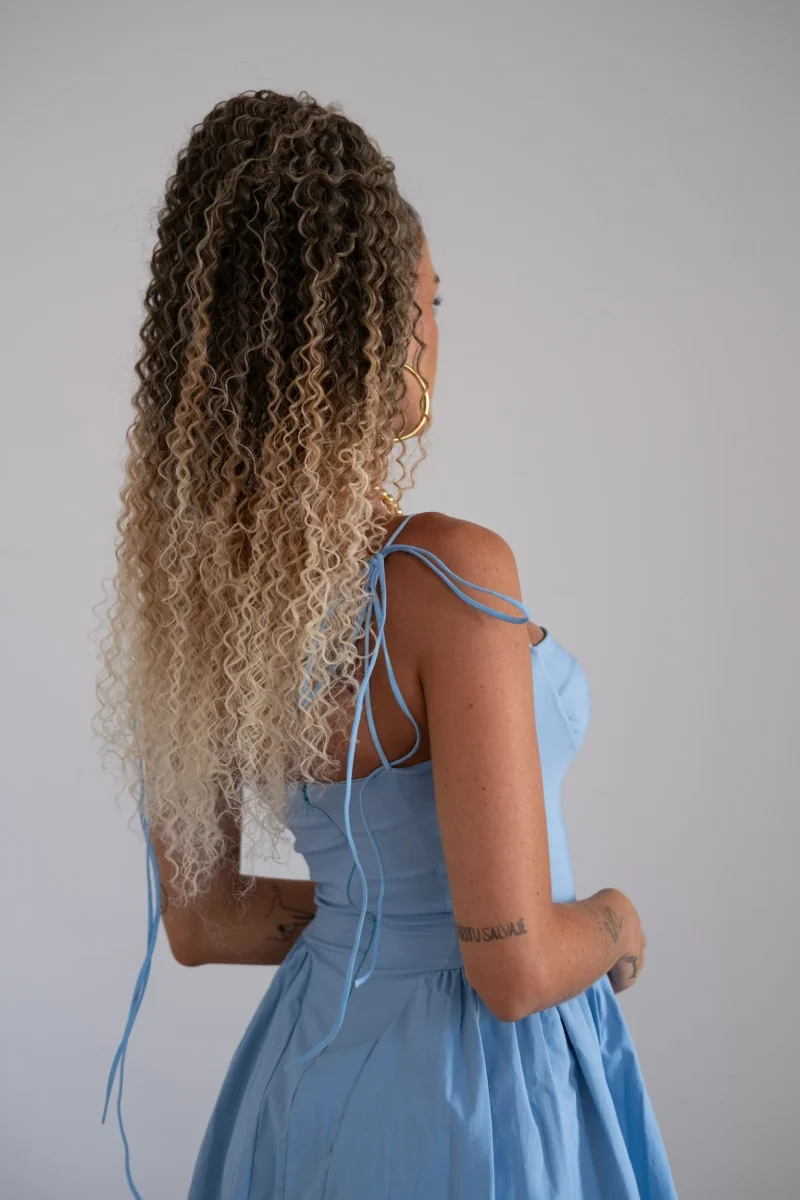 Coda #t2/27/613 Riccio afro con coulisse bionda degradè - immagine 8