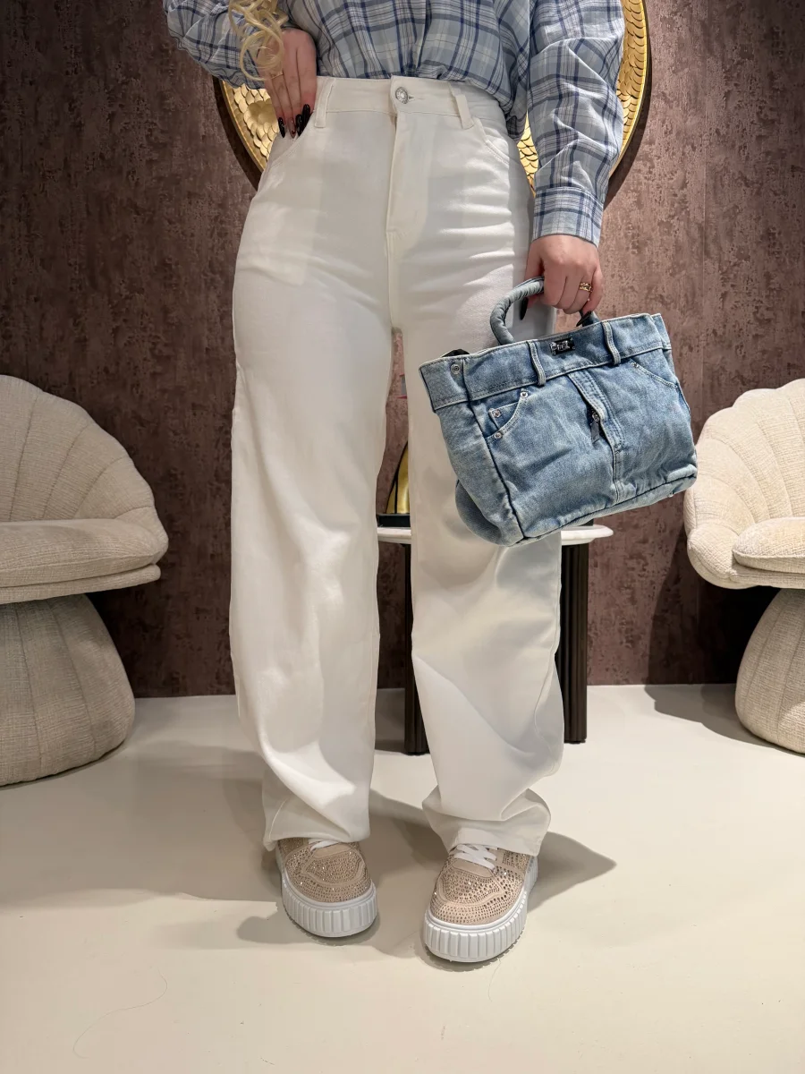 Jeans balloon bianco