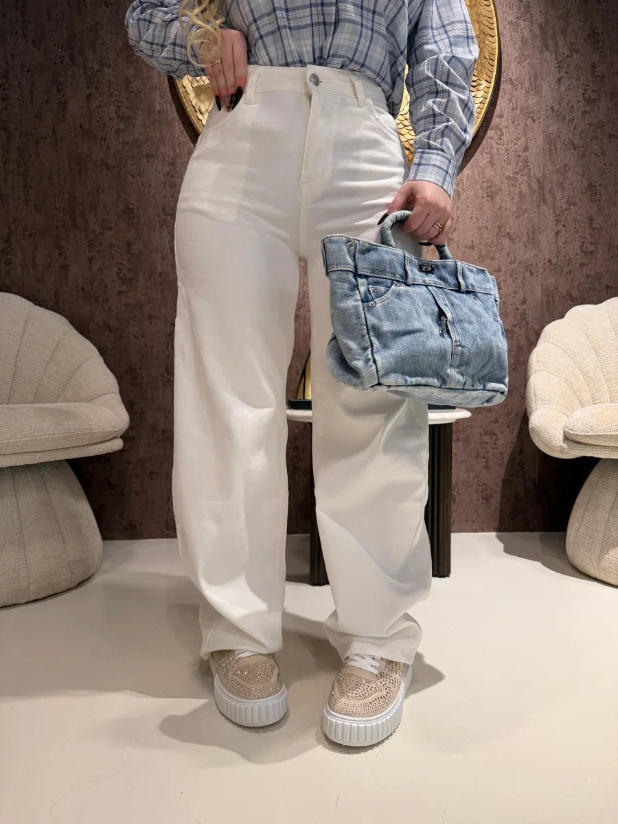 Jeans balloon bianco - immagine 4