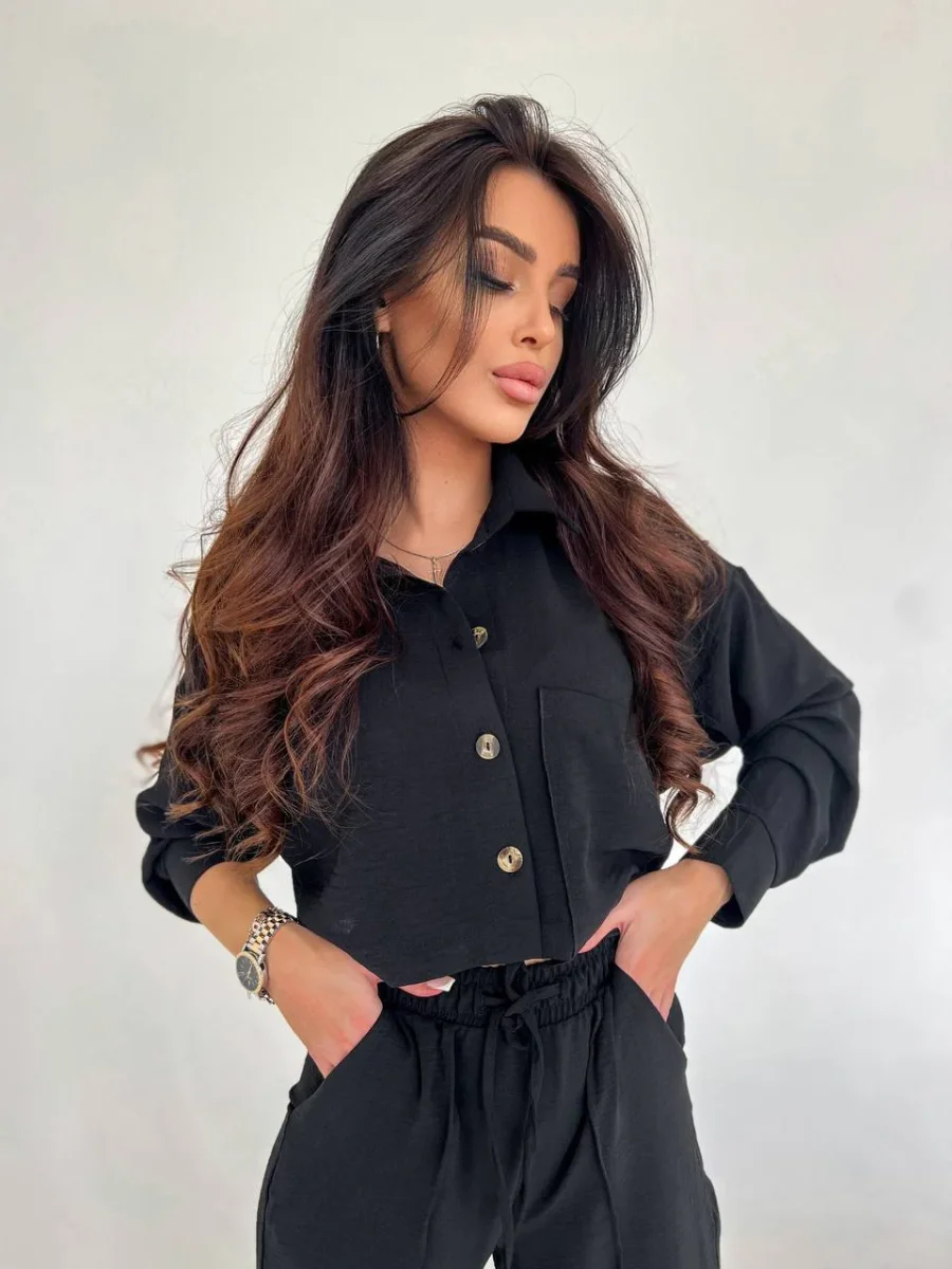 Pantalone nero basico - immagine 5