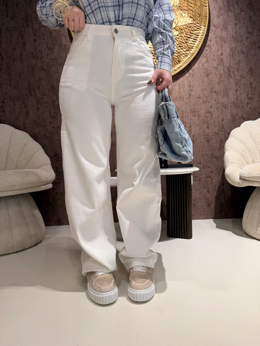 Jeans balloon bianco - immagine 5