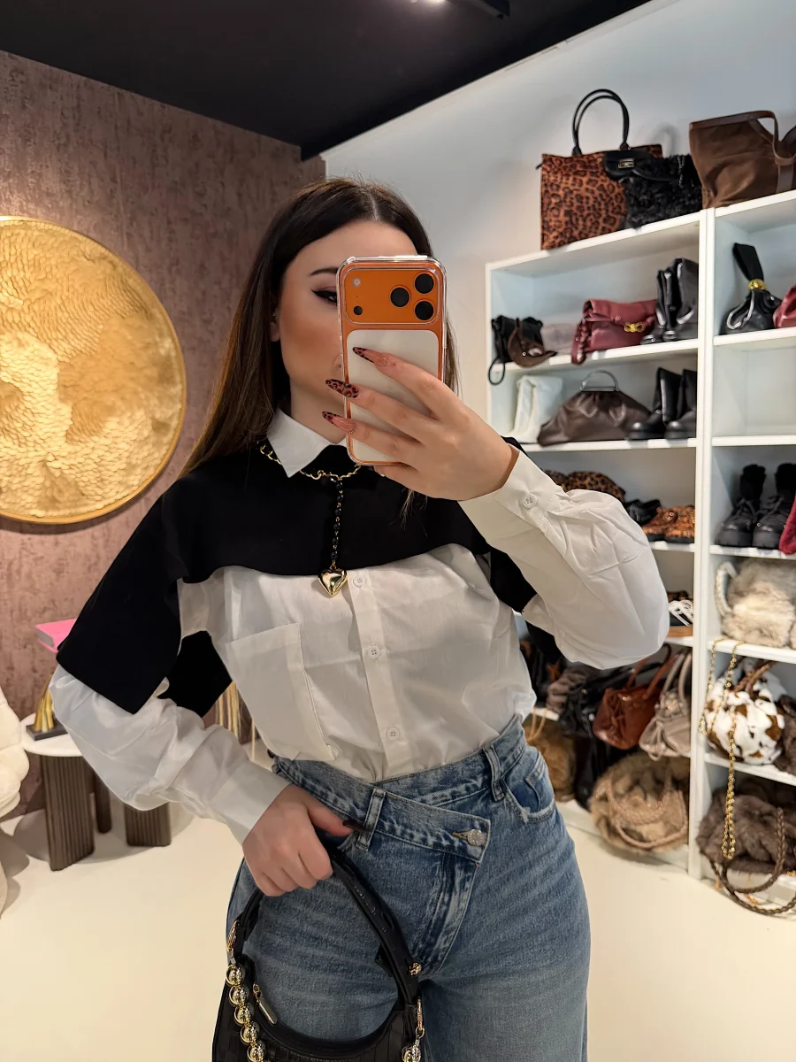 Camicia Layered Chic con maglioncino integrato - immagine 4