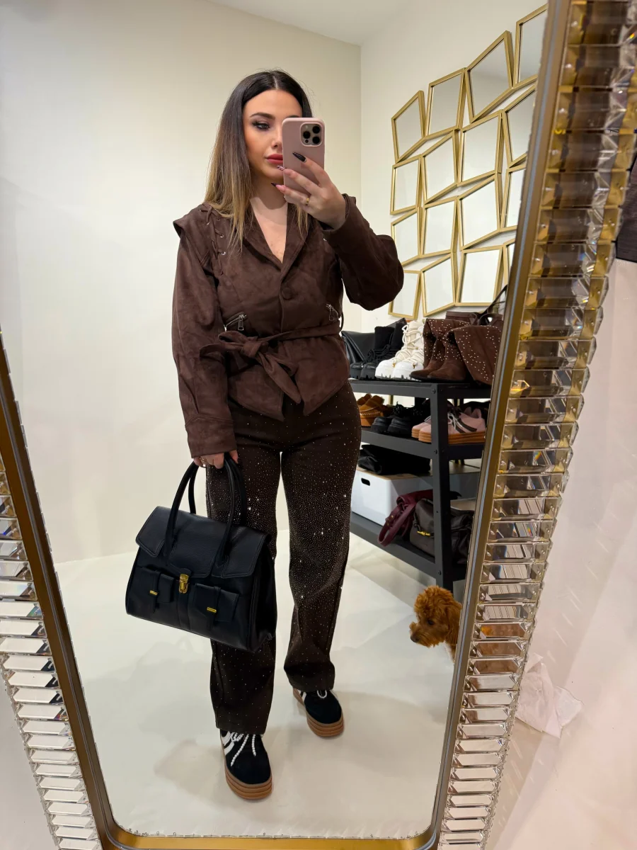 Giacca in Suede con Cintura - immagine 4