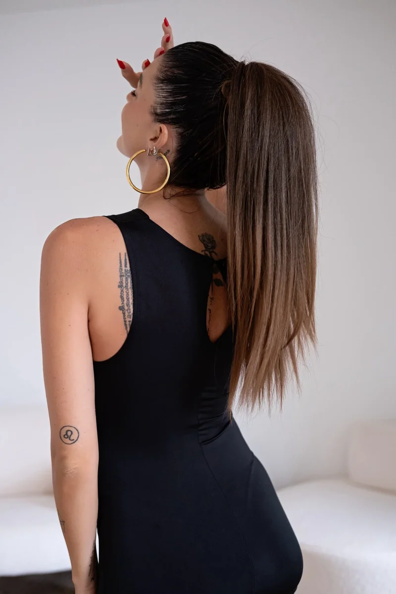 Coda #t1b/30 liscia 50cm con Coulisse castano Degradè - immagine 5