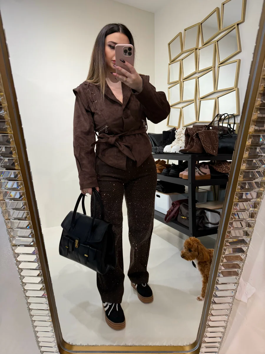 Giacca in Suede con Cintura - immagine 5