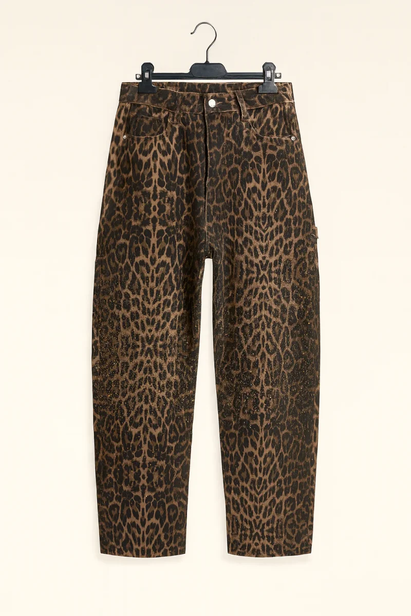 Pantalone con strass animalier - immagine 3