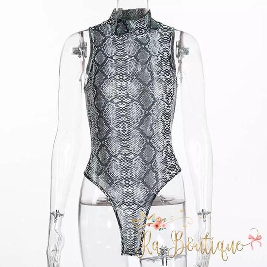 Body smanicato pitonato - immagine 6