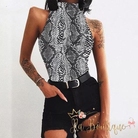 Body smanicato pitonato - immagine 5