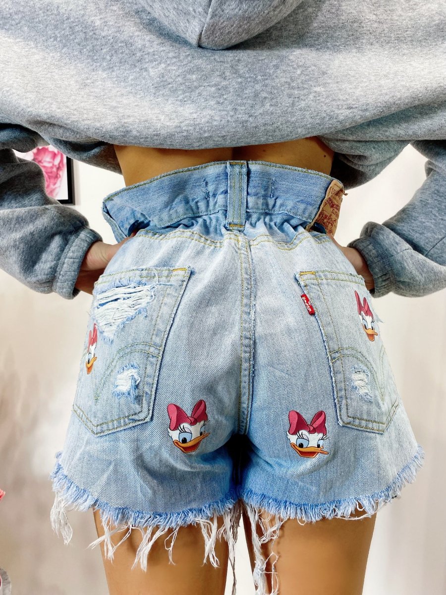 Short Levi’s Vintage con stampa Paperina bagno chiaro - immagine 6