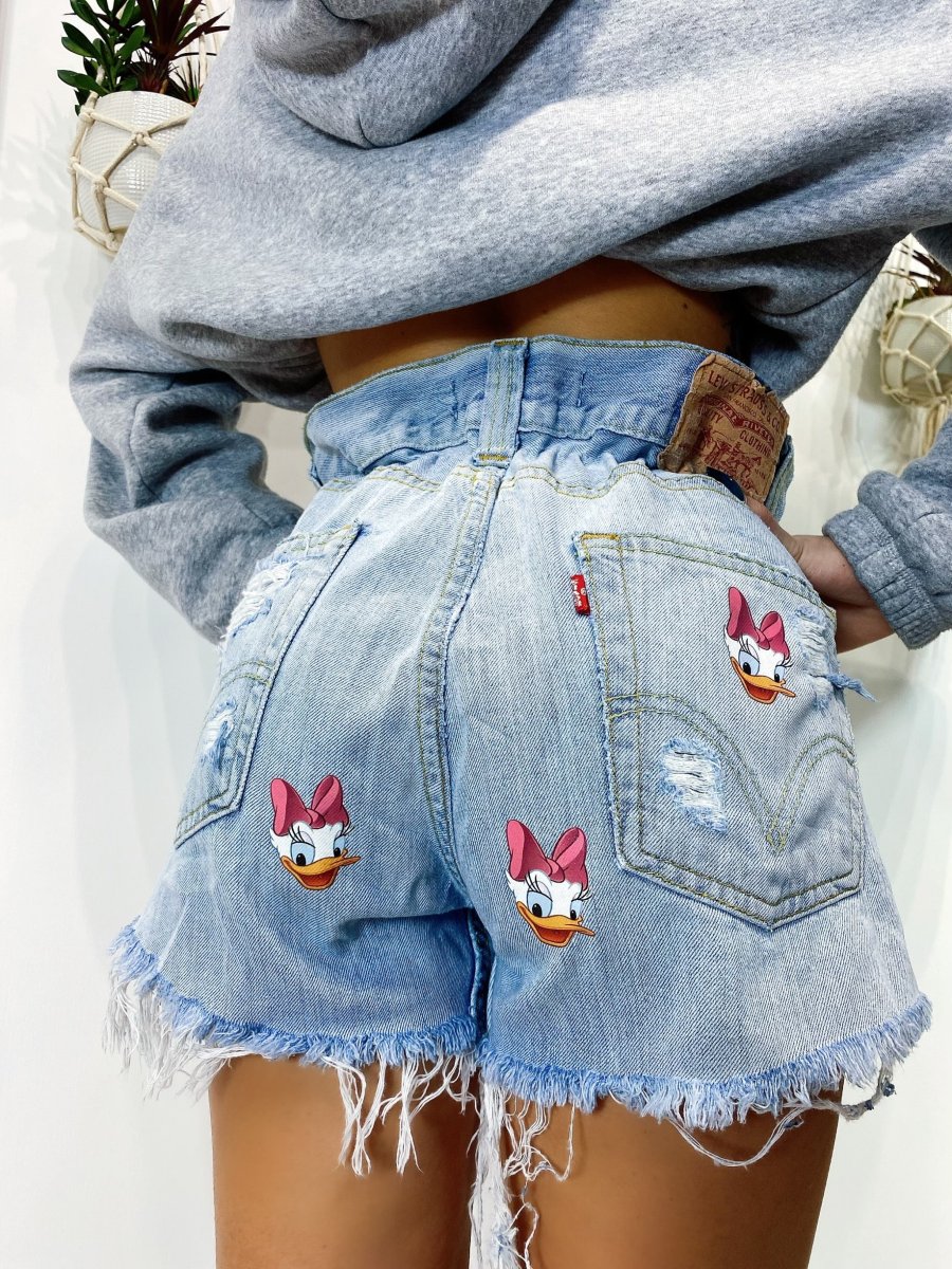 Short Levi’s Vintage con stampa Paperina bagno chiaro - immagine 4